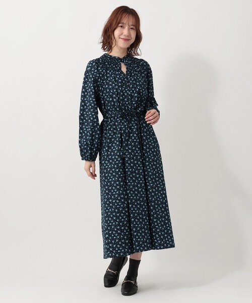 シャーリングワンピース/リバティプリント（ワンピース）｜Afternoon