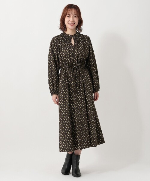 シャーリングワンピース/リバティプリント（ワンピース）｜Afternoon