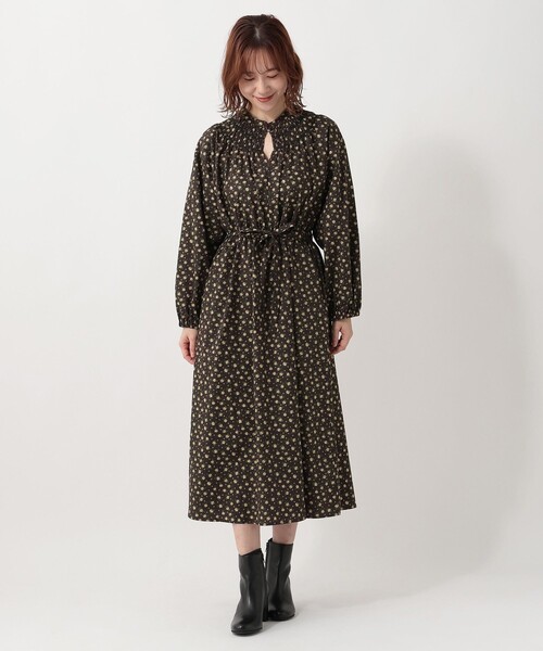 シャーリングワンピース/リバティプリント（ワンピース）｜Afternoon