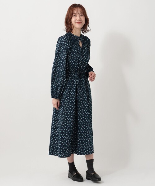 シャーリングワンピース/リバティプリント（ワンピース）｜Afternoon