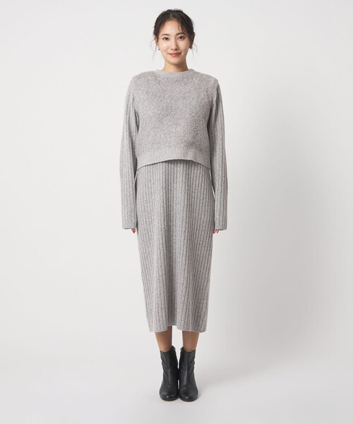 A DAY IN THE LIFE UNITED ARROWS（アデイインザライフユナイテッドアローズ）の「メランジ フェザーベスト＋リブワンピース  ‐ウォッシャブル‐＜A DAY IN THE LIFE＞（ワンピース・レディース・ライトグレー/ダークグレー/ベージュ・FREE）」の22枚目の写真