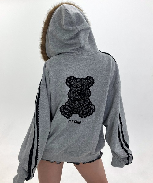 OY(オーワイ)の「『OY/オーワイ』LACE DOLLY FAUX FUR HOODIE ZIP UP/レースドリー ファーフードパーカー(パーカー・レディース・ブラック/グレー・M/L)」の16枚目の写真