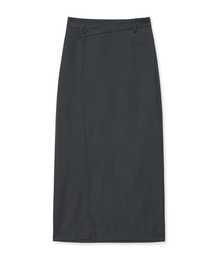 LADY VOLUME | ラップマキシスカート（ダークグレー）(スカート)