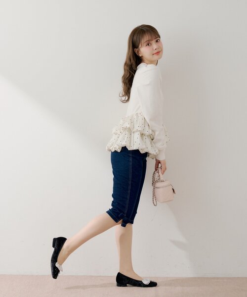 Chico（チコ）の「【SALON by Chico】フリルデザインリボンバレエシューズ（パンプス・レディース・ブラウン系その他2/ブラック/ブラック系その他2・LARGE/SMALL/MEDIUM）」の19枚目の写真