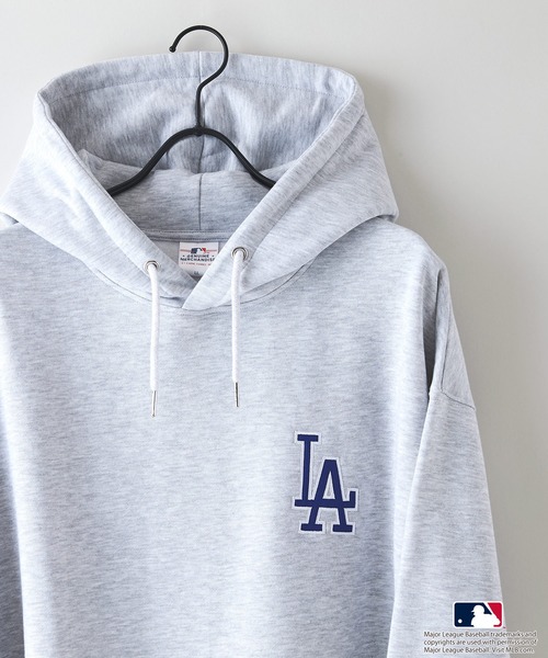 MLB(メジャーリーグベースボール)の「【MLB/メジャーリーグベースボール】裏起毛 バックロゴ フーディー プルオーバーパーカー(パーカー・メンズ・杢グレー/ブラウン/ネイビー・MEDIUM/LARGE/X-LARGE)」の17枚目の写真
