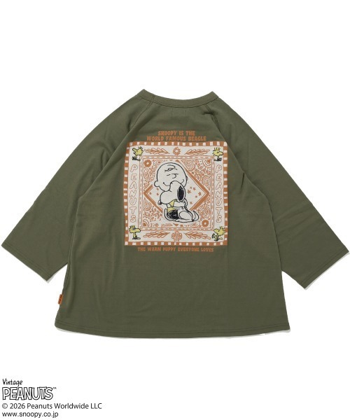 KRIFF MAYER Lady's Collection(クリフメイヤーレディースコレクション)の「【速乾・抗ピリング】スヌーピー刺繍チュニックT(Tシャツ/カットソー・レディース・オフホワイト/ブラック/オリーブ/サックスブルー/カラフル・MEDIUM/LARGE)」の3枚目の写真