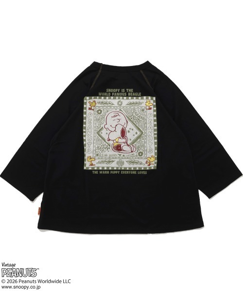 KRIFF MAYER Lady's Collection(クリフメイヤーレディースコレクション)の「【速乾・抗ピリング】スヌーピー刺繍チュニックT(Tシャツ/カットソー・レディース・オフホワイト/ブラック/オリーブ/サックスブルー/カラフル・MEDIUM/LARGE)」の2枚目の写真