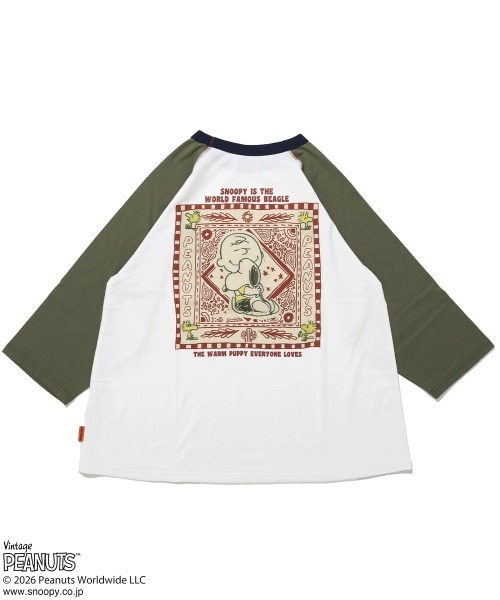 KRIFF MAYER Lady's Collection(クリフメイヤーレディースコレクション)の「【速乾・抗ピリング】スヌーピー刺繍チュニックT(Tシャツ/カットソー・レディース・オフホワイト/ブラック/オリーブ/サックスブルー/カラフル・MEDIUM/LARGE)」の15枚目の写真