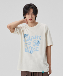 [アイワンツーゴホーム]コットンルーズフィット半袖Tシャツ_バターミルク