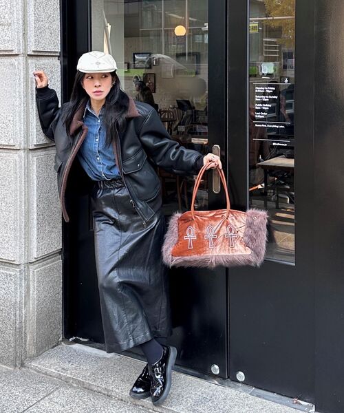 CONNECT KINLOCH（コネクトキンロック）の「A-2 ムートンボンバージャケット [ブラウン]（ムートンコート・メンズ・ブラウン・SMALL/MEDIUM/LARGE）」の9枚目の写真