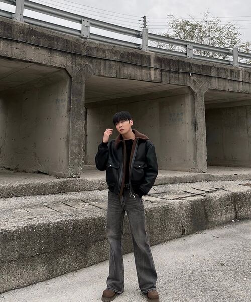 CONNECT KINLOCH（コネクトキンロック）の「A-2 ムートンボンバージャケット [ブラウン]（ムートンコート・メンズ・ブラウン・SMALL/MEDIUM/LARGE）」の12枚目の写真