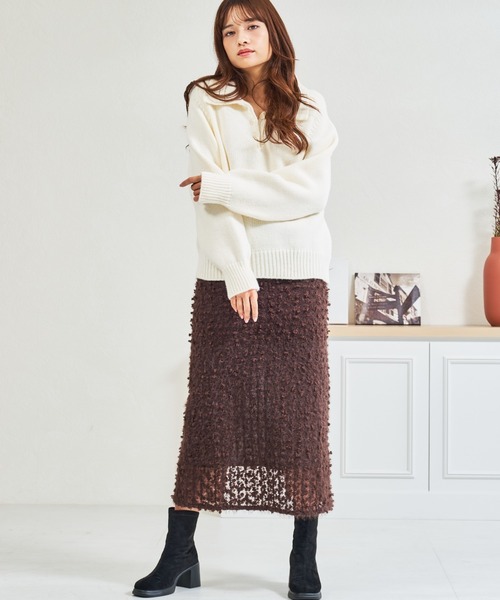 MISCH MASCH(ミッシュマッシュ)の「ZOZO限定 ふわもこポロニット(ニット/セーター・レディース・ブルー/ホワイト/イエロー・フリ-)」の22枚目の写真