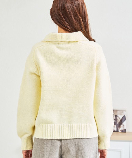 MISCH MASCH(ミッシュマッシュ)の「ZOZO限定 ふわもこポロニット(ニット/セーター・レディース・ブルー/ホワイト/イエロー・フリ-)」の10枚目の写真
