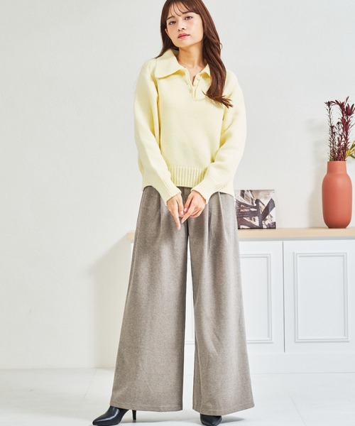 MISCH MASCH(ミッシュマッシュ)の「ZOZO限定 ふわもこポロニット(ニット/セーター・レディース・ブルー/ホワイト/イエロー・フリ-)」の7枚目の写真