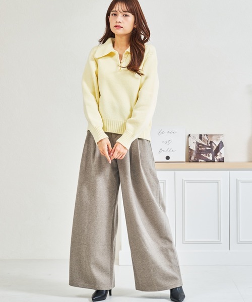 MISCH MASCH(ミッシュマッシュ)の「ZOZO限定 ふわもこポロニット(ニット/セーター・レディース・ブルー/ホワイト/イエロー・フリ-)」の6枚目の写真