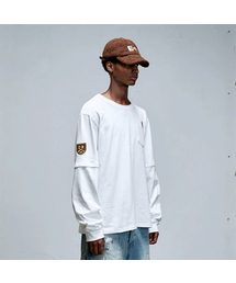 ERER（エルエル）の「パッチレイヤードロングスリーブTシャツ ホワイト（Tシャツ/カットソー）」