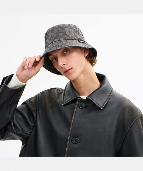 COACH（コーチ）の「シグネチャー ジャカード バケット ハット（ハット・レディース・グレー系その他・(M/L)/XS/S）」の4枚目の写真