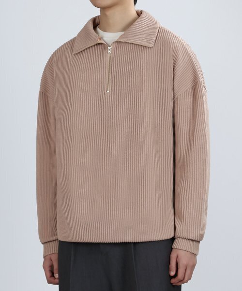RAVINE TEX ZIP‑UP KNIT (бежевый) — вязаная кофта на молнии