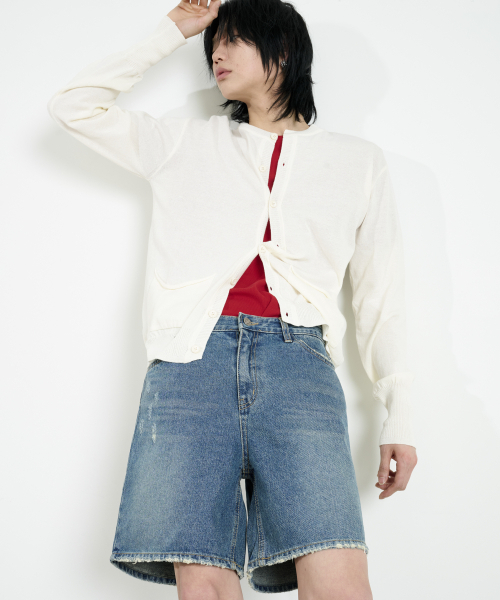 DUSTYWHITE(ダスティーホワイト)の「デストロイドダークブルーデニムショーツ(その他パンツ・メンズ・その他・SMALL/MEDIUM/LARGE)」の8枚目の写真