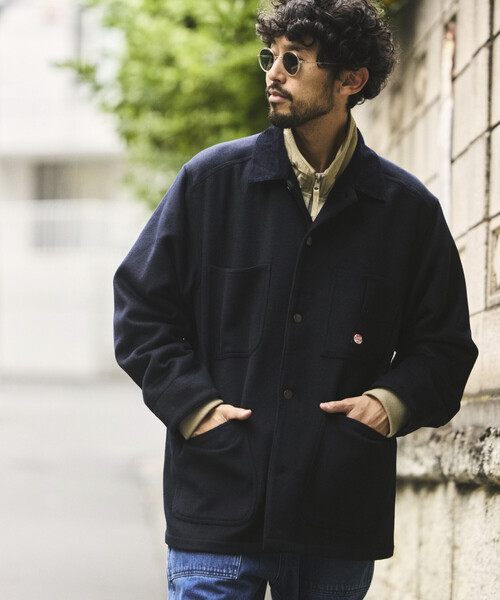 FREAK'S STORE（フリークスストア）の「RED KAP/レッドキャップ 別注 WOOL CHORE COAT/ウールチョアコート（ステンカラーコート・メンズ・ブラック/キャメル/ベージュ/ネイビー・MEDIUM/LARGE）」の3枚目の写真