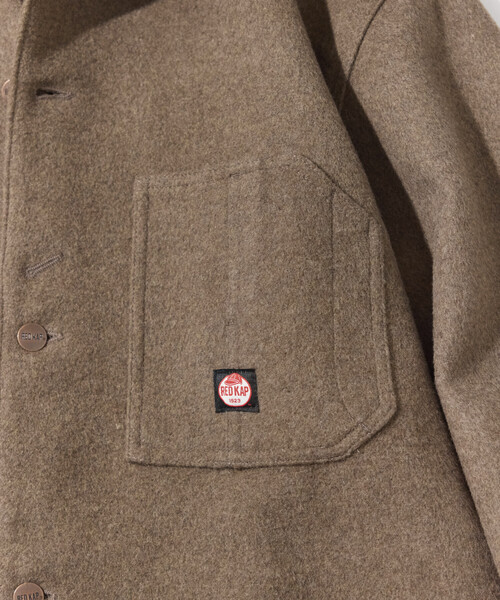 FREAK'S STORE（フリークスストア）の「RED KAP/レッドキャップ 別注 WOOL CHORE COAT/ウールチョアコート（ステンカラーコート・メンズ・ブラック/キャメル/ベージュ/ネイビー・MEDIUM/LARGE）」の12枚目の写真