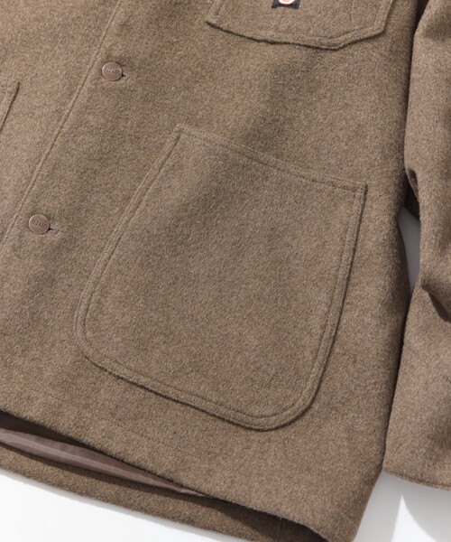 FREAK'S STORE（フリークスストア）の「RED KAP/レッドキャップ 別注 WOOL CHORE COAT/ウールチョアコート（ステンカラーコート・メンズ・ブラック/キャメル/ベージュ/ネイビー・MEDIUM/LARGE）」の14枚目の写真