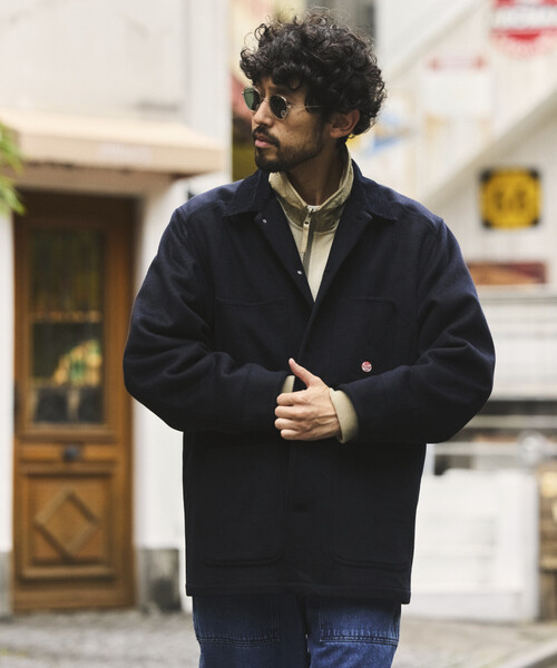 FREAK'S STORE（フリークスストア）の「RED KAP/レッドキャップ 別注 WOOL CHORE COAT/ウールチョアコート（ステンカラーコート・メンズ・ブラック/キャメル/ベージュ/ネイビー・MEDIUM/LARGE）」の6枚目の写真