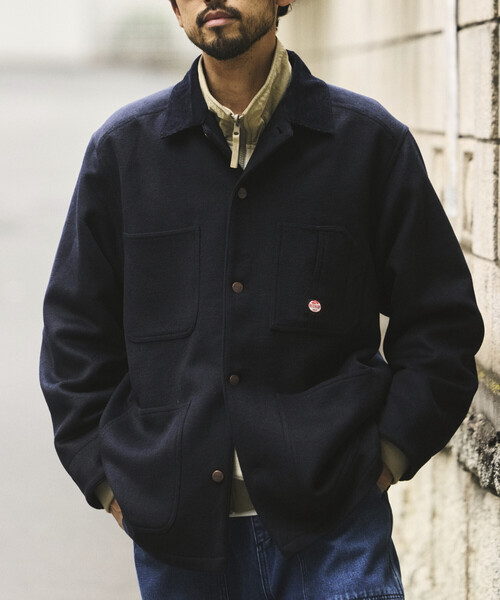 FREAK'S STORE（フリークスストア）の「RED KAP/レッドキャップ 別注 WOOL CHORE COAT/ウールチョアコート（ステンカラーコート・メンズ・ブラック/キャメル/ベージュ/ネイビー・MEDIUM/LARGE）」の7枚目の写真