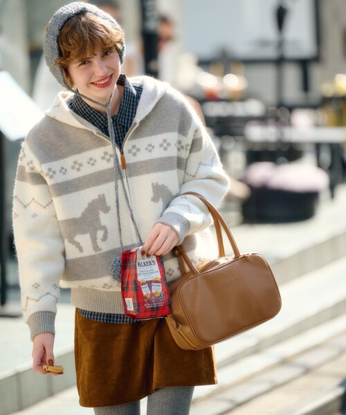 GEVACO（ゲバコ）の「【GEVACO】カウチンフーディニットカーディガン（カーディガン/ボレロ・レディース・グレー/ネイビー・LARGE/ONE SIZE）」の6枚目の写真