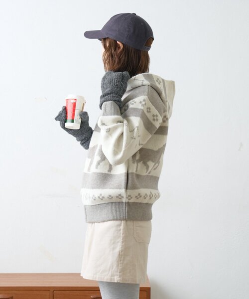 GEVACO（ゲバコ）の「【GEVACO】カウチンフーディニットカーディガン（カーディガン/ボレロ・レディース・グレー/ネイビー・LARGE/ONE SIZE）」の12枚目の写真