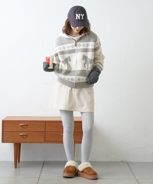 GEVACO（ゲバコ）の「【GEVACO】カウチンフーディニットカーディガン（カーディガン/ボレロ・レディース・グレー/ネイビー・LARGE/ONE SIZE）」の15枚目の写真