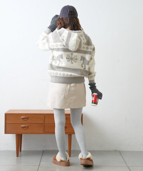 GEVACO（ゲバコ）の「【GEVACO】カウチンフーディニットカーディガン（カーディガン/ボレロ・レディース・グレー/ネイビー・LARGE/ONE SIZE）」の17枚目の写真