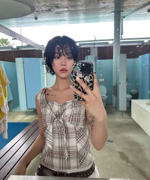 NAKED SURF CLUB（ネイキッドサーフクラブ）の「チェックリボンスリーブレス（ブラック）（Tシャツ/カットソー・レディース・その他・SMALL/MEDIUM）」の8枚目の写真