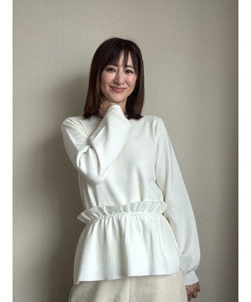 Day and Grade(デイアンドグレイド)の「【前田ゆかセレクト】2WAYフリルデザインプルオーバー(Tシャツ/カットソー・レディース・グレー/アイボリー・FREE)」の5枚目の写真