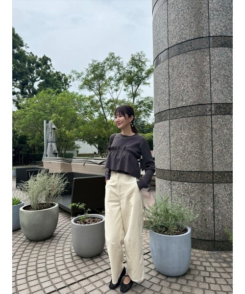 Day and Grade(デイアンドグレイド)の「【前田ゆかセレクト】2WAYフリルデザインプルオーバー(Tシャツ/カットソー・レディース・グレー/アイボリー・FREE)」の9枚目の写真