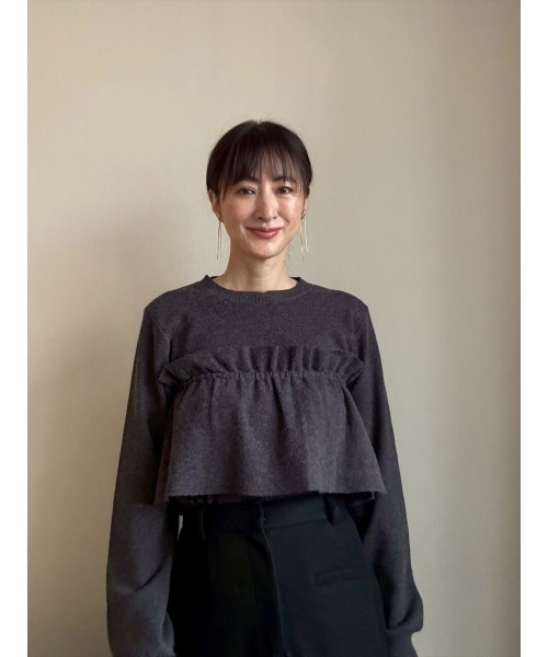 Day and Grade(デイアンドグレイド)の「【前田ゆかセレクト】2WAYフリルデザインプルオーバー(Tシャツ/カットソー・レディース・グレー/アイボリー・FREE)」の10枚目の写真