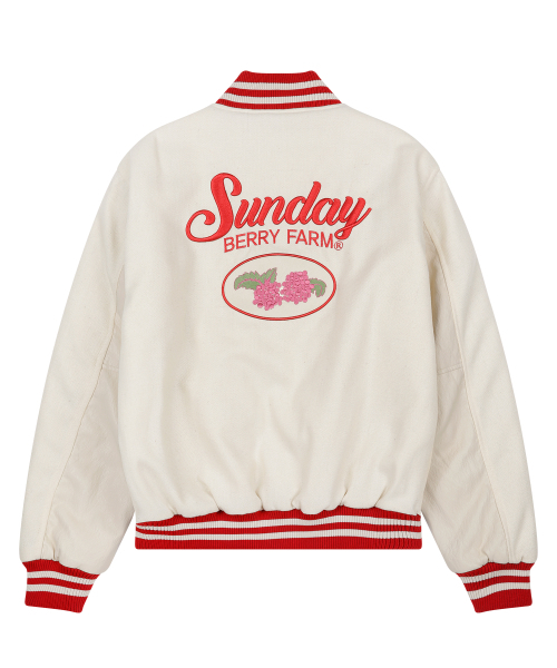 SUNDAY FRUIT MARKET(サンデーフルーツマーケット)の「BERRY FARM VARSITY JACKET IVORY(スタジャン・メンズ・その他・MEDIUM/LARGE)」の5枚目の写真