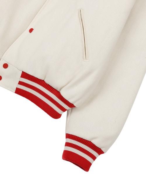 SUNDAY FRUIT MARKET(サンデーフルーツマーケット)の「BERRY FARM VARSITY JACKET IVORY(スタジャン・メンズ・その他・MEDIUM/LARGE)」の8枚目の写真