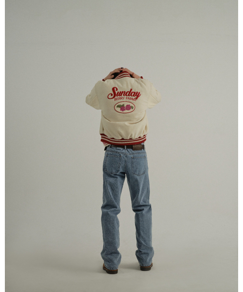 SUNDAY FRUIT MARKET(サンデーフルーツマーケット)の「BERRY FARM VARSITY JACKET IVORY(スタジャン・メンズ・その他・MEDIUM/LARGE)」の3枚目の写真