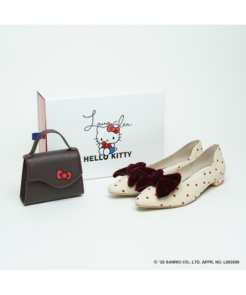 【「ハローキティ」コラボ】リボンフラットパンプス(0460K)