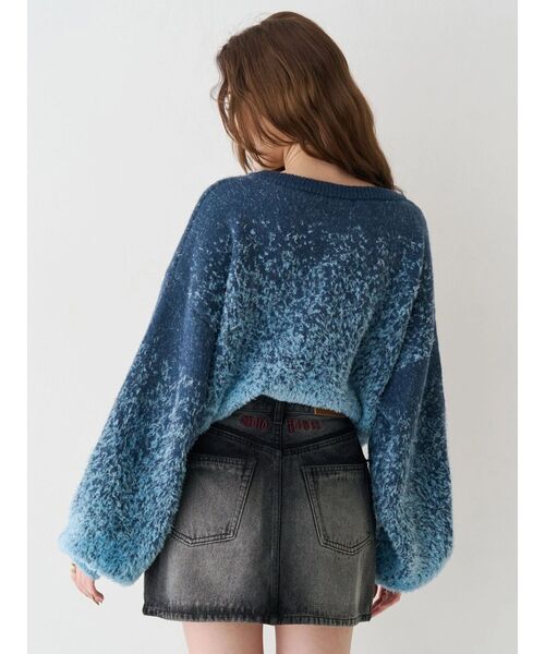 EVRIS（エヴリス）の「ロゴシャギーニットトップス（ニット/セーター・レディース・ブラック/ブラウン/ブルー・FREE）」の8枚目の写真