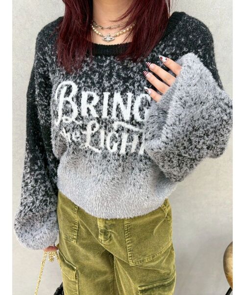 EVRIS（エヴリス）の「ロゴシャギーニットトップス（ニット/セーター・レディース・ブラック/ブラウン/ブルー・FREE）」の13枚目の写真