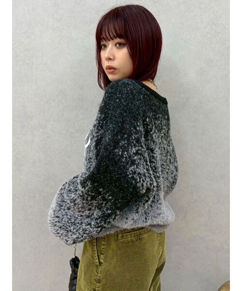 EVRIS（エヴリス）の「ロゴシャギーニットトップス（ニット/セーター・レディース・ブラック/ブラウン/ブルー・FREE）」の15枚目の写真