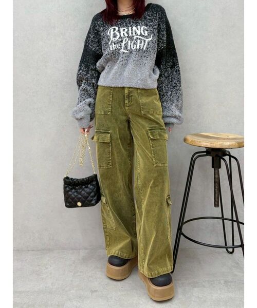 EVRIS（エヴリス）の「ロゴシャギーニットトップス（ニット/セーター・レディース・ブラック/ブラウン/ブルー・FREE）」の16枚目の写真