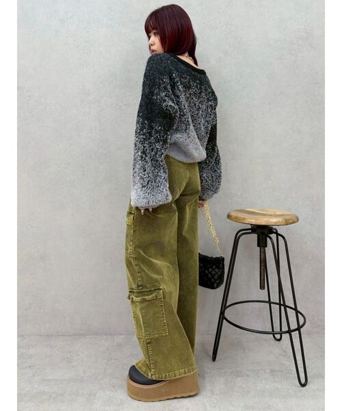 EVRIS（エヴリス）の「ロゴシャギーニットトップス（ニット/セーター・レディース・ブラック/ブラウン/ブルー・FREE）」の17枚目の写真