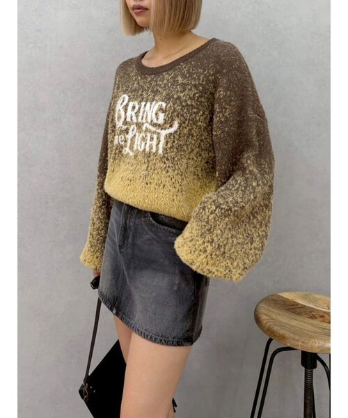 EVRIS（エヴリス）の「ロゴシャギーニットトップス（ニット/セーター・レディース・ブラック/ブラウン/ブルー・FREE）」の20枚目の写真