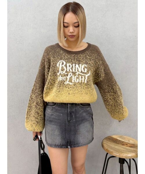 EVRIS（エヴリス）の「ロゴシャギーニットトップス（ニット/セーター・レディース・ブラック/ブラウン/ブルー・FREE）」の21枚目の写真