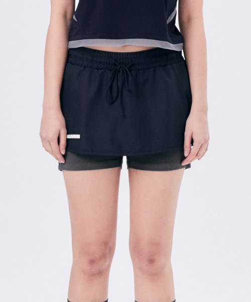 マイクロメッシュスカートパンツ / ネイビー