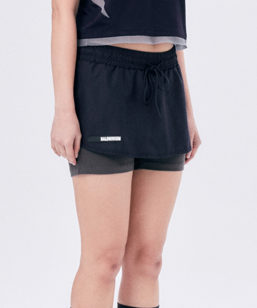 マイクロメッシュスカートパンツ / ネイビー