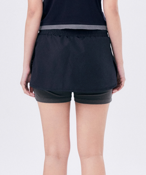 マイクロメッシュスカートパンツ / ネイビー